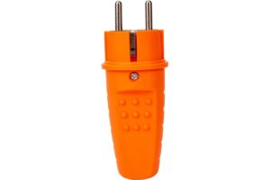 Вилка прямая с/з каучук 16А 250В IP44 (еврослот) Universal