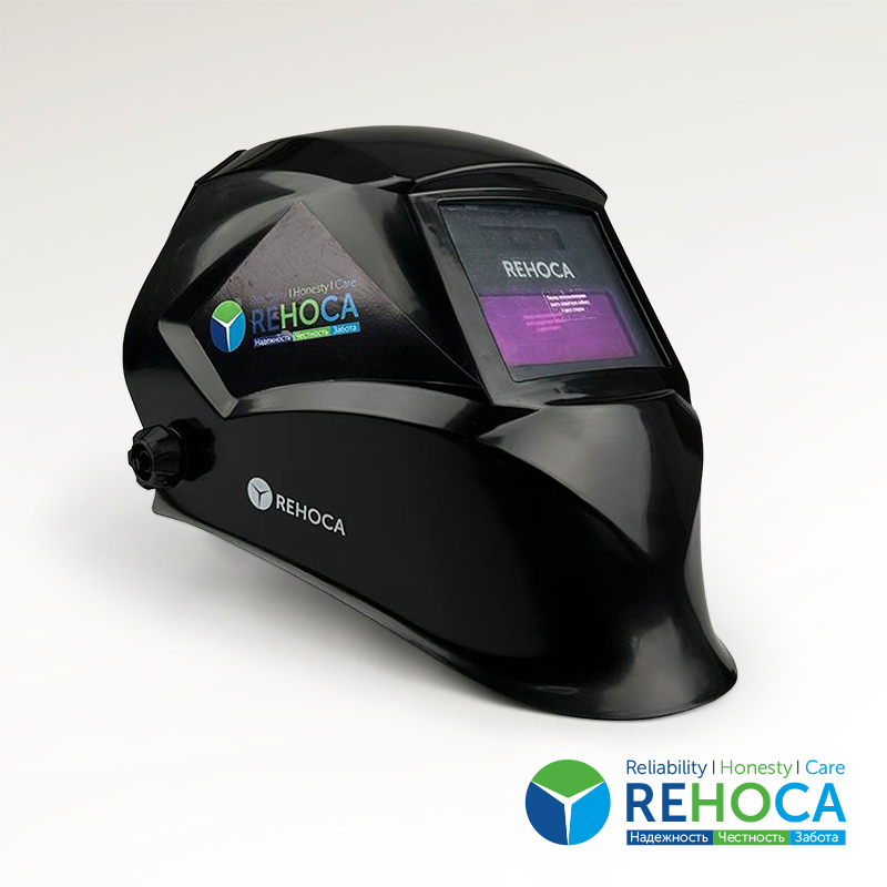 Маска сварочная REHOCA PRO ф5 Хамелеон 93х43 мм, DIN 4/9-13 (внеш.регул.) в коробке
